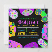 Invitation JEUX VIDÉO JEU Fille Bat mitzvah Soirée (Devant)