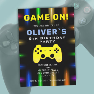 Invitation Jeux vidéo manette de jeu anniversaire