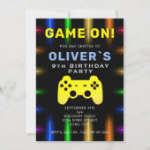 Invitation Jeux vidéo manette de jeu anniversaire (Devant)