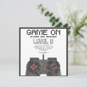 Invitation jeux vidéo photo anniversaire