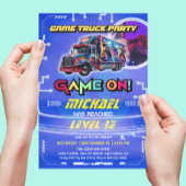 Invitation Jeux Vidéo pour enfants Camion fête d'anniversaire