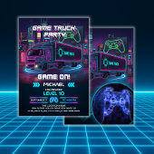 Invitation Jeux Vidéo pour enfants Camion fête d'anniversaire