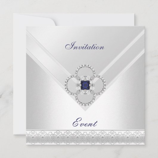 Invitation Jewel d'Occasion Bleue (Devant)