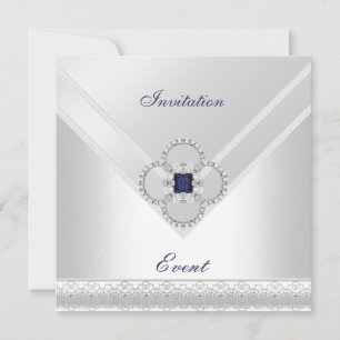 Invitation Jewel d'Occasion Bleue