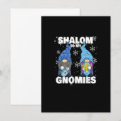 Invitation Jewish Hanukkah Menorah Dreidel Gnome Shalom To My (Devant / Derrière)