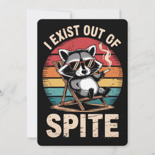 Invitation J'Existe De Spite Funny Raccoon Vintage