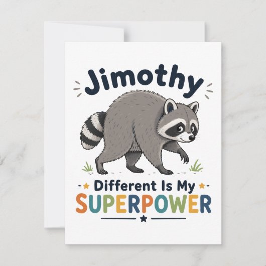 Invitation Jimothy différent est mon superpouvoir (Devant)