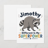Invitation Jimothy différent est mon superpouvoir (Devant / Derrière)