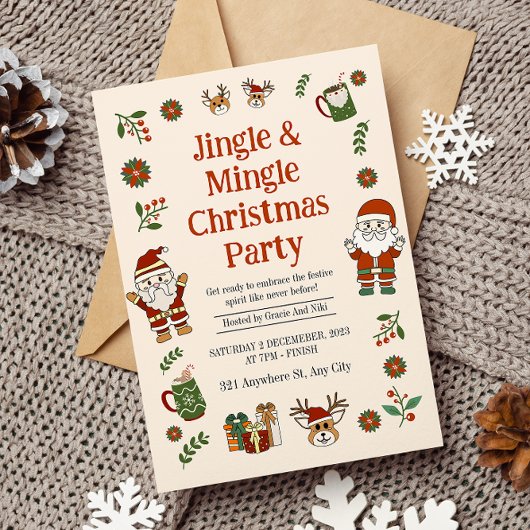 Invitation Jingel et la fête de Noël de Mingel