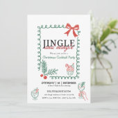 Invitation Jingle and mingle doodle christmas cocktail party (Debout devant)