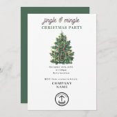 Invitation Jingle and Mingle Holiday Business Christmas Party (Devant / Derrière)