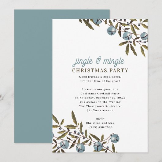 Invitation Jingle and Mingle Holiday Christmas Party (Devant / Derrière)