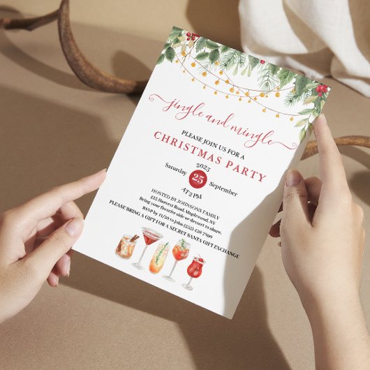 Invitation jingle and Mingle String Christmas Cocktail Party
