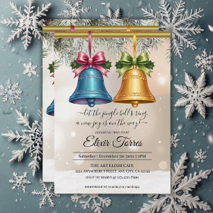 Invitation Jingle Bells moderne Baby shower ornement de Noël