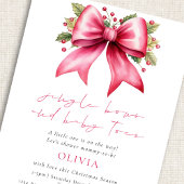 Invitation Jingle Bows Baby Toes Pink Bow Baby shower festif