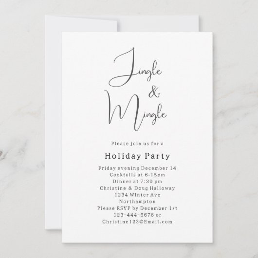 Invitation Jingle de Noël Boho moderne & Fête de Mingle (Devant)