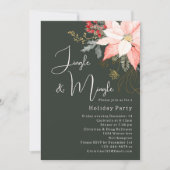 Invitation Jingle de Noël Floral d'hiver & Fête Mingle (Devant)