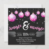 Invitation Jingle de Noël noir et rose (Devant)