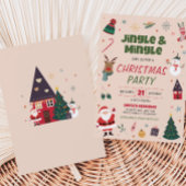 Invitation Jingle de vacances et Mingle adorable fête de Noël