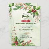 Invitation Jingle et fête de Noël de Mingle (Devant / Derrière)