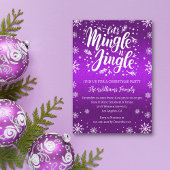 Invitation jingle et mêler fête de noël violet neige