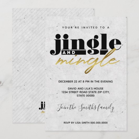 Invitation Jingle et Mingle (Devant / Derrière)