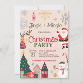 Invitation Jingle et Mingle adorable fête de Noël (Devant)
