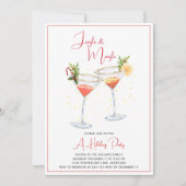 Invitation Jingle et Mingle Boissons Fête de Vacances (Devant)