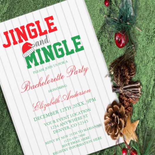 Invitation Jingle et Mingle Christmas Bachelorette Party