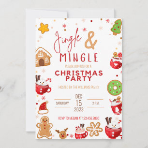 Invitation Jingle et Mingle Christmas Cookie Party