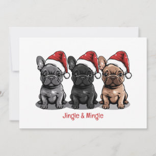 Invitation Jingle Et Mingle Christmas Français Bulldog