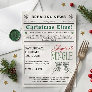 Invitation Jingle et Mingle Cocktail de Noël du journal 