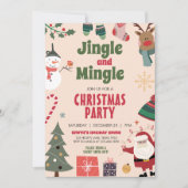 Invitation Jingle et Mingle Cute Fête de Noël (Devant)