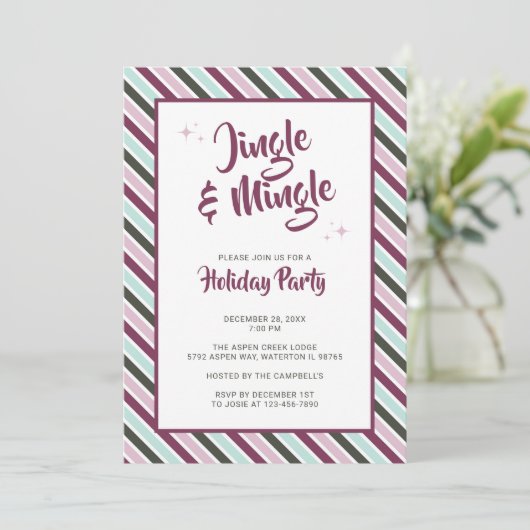 Invitation Jingle et Mingle Fête de Noël (Debout devant)