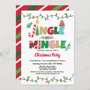 Invitation Jingle et Mingle Fête de Noël