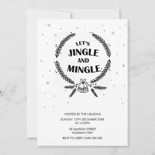 Invitation Jingle et Mingle Fête de Noël (Devant)