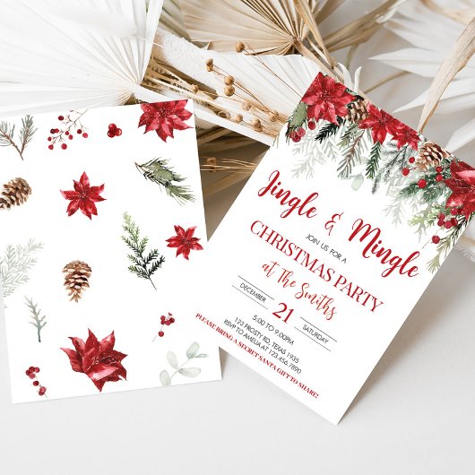 Invitation Jingle et Mingle Fête de Noël Berries