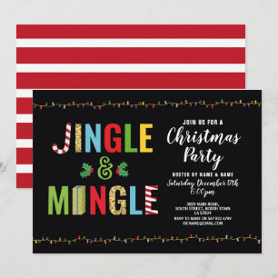 Invitation Jingle et Mingle Fête de Noël Vacances de Noël