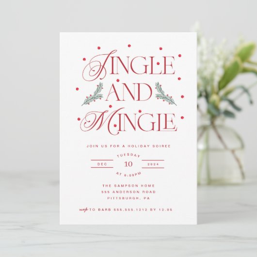 Invitation Jingle et Mingle Fête de Vacances (Debout devant)