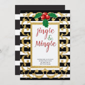 Invitation Jingle et Mingle Gold parties scintillant fête (Devant / Derrière)