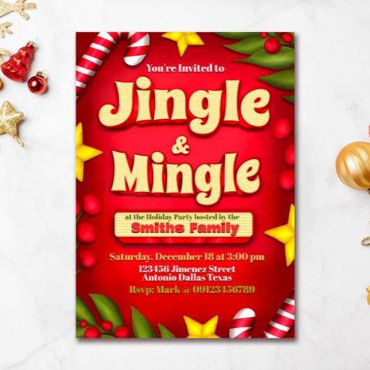 Invitation Jingle et Mingle Holiday