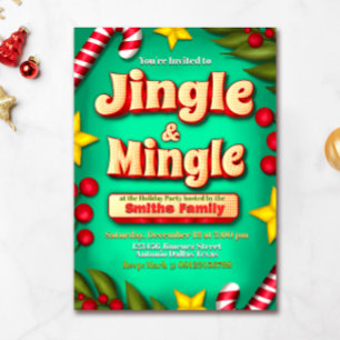 Invitation Jingle et Mingle Holiday - Turquoise