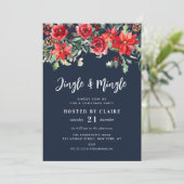 Invitation jingle et mingle marine bleu fête de noël (Debout devant)