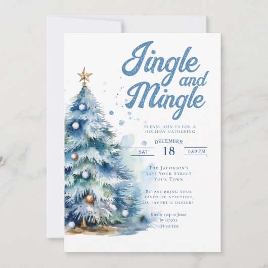 Invitation Jingle et Mingle Noël (Devant)