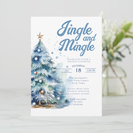 Invitation Jingle et Mingle Noël (Debout devant)