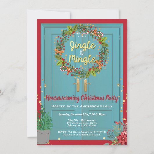 Invitation Jingle et Mingle Noël (Devant)