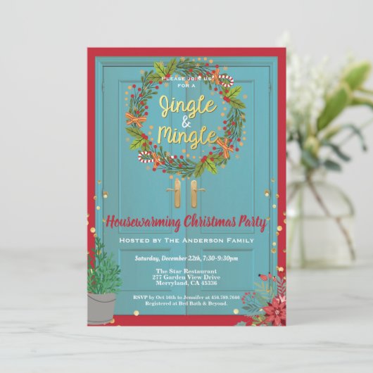 Invitation Jingle et Mingle Noël (Debout devant)