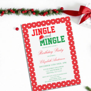 Invitation Jingle et Mingle Noël Anniversaire