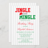 Invitation Jingle et Mingle Noël Anniversaire (Devant / Derrière)