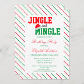 Invitation Jingle et Mingle Noël Anniversaire (Devant / Derrière)